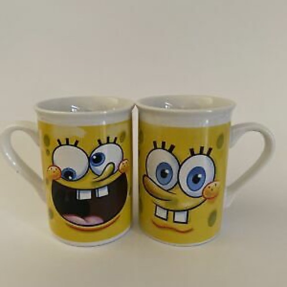 SPONGEBOB SQUAREPANTS VIACOM COFFEE MUG NICKELODEON (set of 2) - Picture 5 of 13